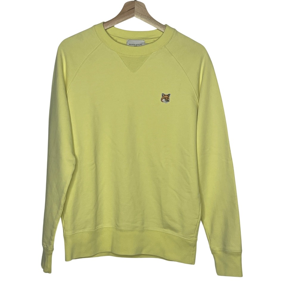 Maison Kitsune Paris Fox Head Patch Raglan Sweatshirt Yellow Small